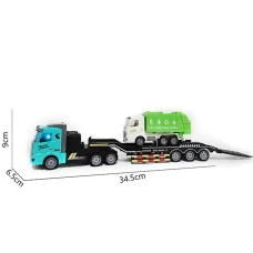 Camion transportator cu Masina de Gunoi cu telecomanda Ocie 1:16 34 cm