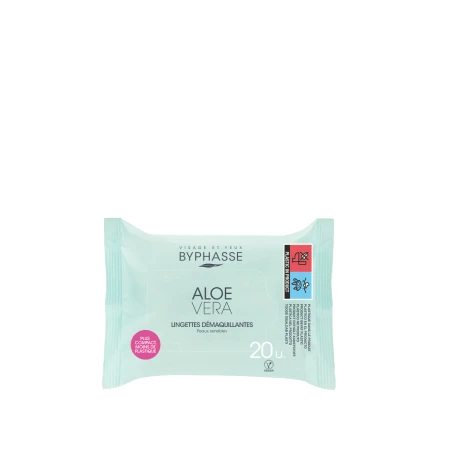 Servetele demachiante pentru ten sensibil cu aloe vera, 20 bucati, Byphasse