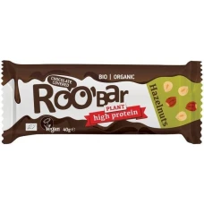 Baton proteic cu alune de padure invelit in ciocolata Bio, 40g, Roobar