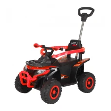 ATV electric cu maner 4 in 1, pentru copii 1-3 ani, Kinderauto Hercules, 35W, 6V, telecomanda, premium, rosu