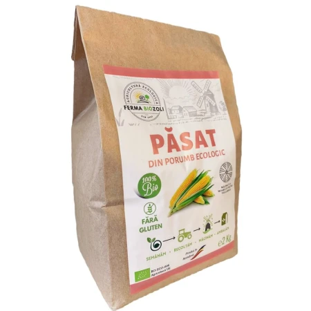 Pasat din porumb, bio, fara gluten, 2kg, Ferma BioZoli