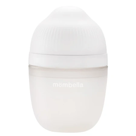 Biberon anticolici cu tetina din silicon 100% Breast-Like Ivory, 210ml, Mombella