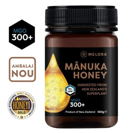 Miere de Manuka MELORA, MGO 300+ Noua Zeelanda, 500 g, naturala