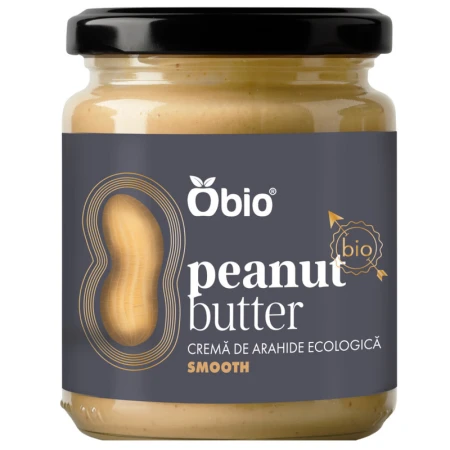 Crema de arahide smooth bio, 250g - Obio