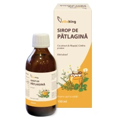 Sirop de patlagina cu extract de musetel cimbru si miere, 150ml, Vitaking