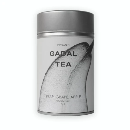 Ceai pere, mere, struguri, bio, 90gr, cutie metalica, Gadal Tea