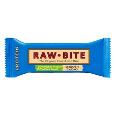 BATON PROTEIC - FARA GLUTEN, FARA ZAHAR, SMOOTH CACAO – CACAO FINA, BIO, 45G, RAW BITE