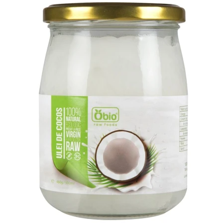 Ulei de Cocos virgin raw bio, 460g/500ml - Obio