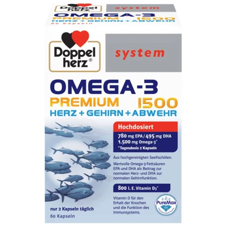 Omega 3 Premium 1500 System, 60 capsule, Doppelherz