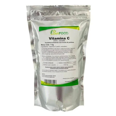 Vitamina C pulbere, 1000g, Delifood