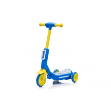Trotineta electrica cu aburi si lumini pentru copii, cu 3 roti, stabila, Kinderauto Aquamist, 30W, 6V 4.5Ah, albastra