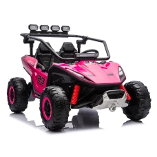 UTV electric pentru 2 copii Kinderauto Vector V2 Dune-Buggy, 220W, 12V, roti moi, scaun tapitat, echipat premium, roz