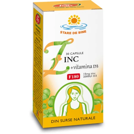 Zinc cu vitamina D3, 30 capsule, Fares