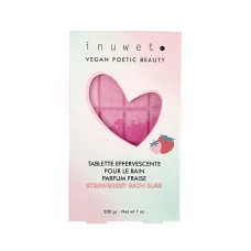 Tableta efervescenta pentru baie in forma de ciocolata cu parfum de capsuni, 200g, Inuwet