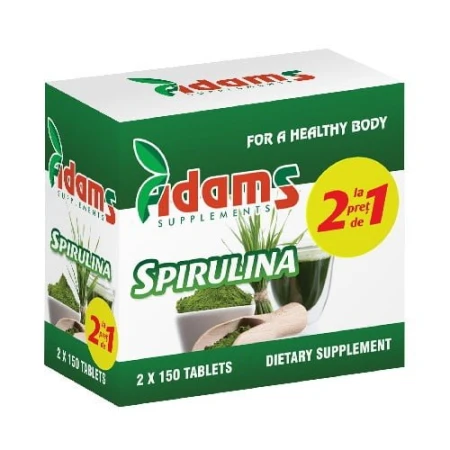 Spirulina pachet 1 cu 1,Adams,300 comprimate