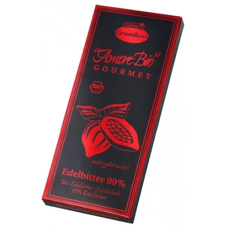 Ciocolata neagra 99% cacao, 80g, Liebhart’s Amore Bio