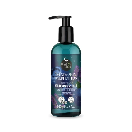 Ulei de dus cu lavanda afine si melatonina Mind&Skin Meditation, 260ml, Organic Shop