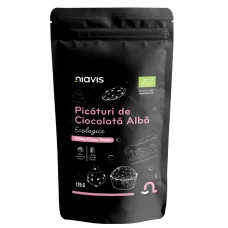 Picaturi de ciocolata alba ecologice, 125g, Niavis