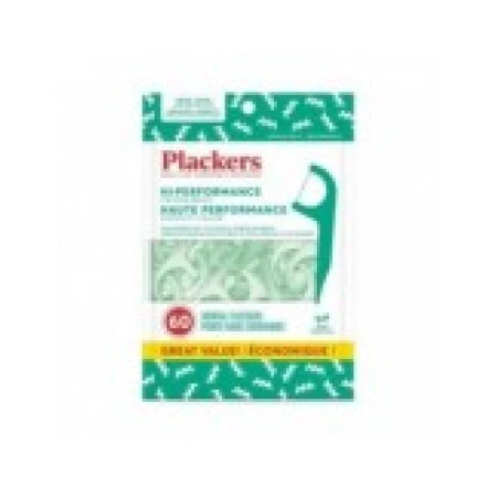 Set Ata Dentara, Plackers, Hi-Performance, Tip Scobitoare, Curatare Rapida, Cerata cu Alunecare Usoara, Aroma Menta, 60 buc