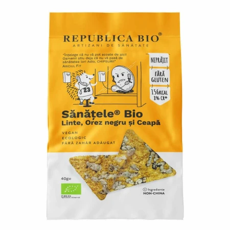 SANATELE BIO Linte, Orez Negru si Ceapa, ecologic, fara gluten, 40g, Republica BIO