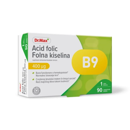 Dr. Max Acid folic 400 mcg​, 90 comprimate filmate