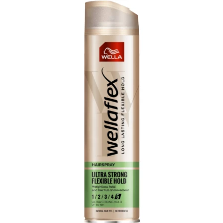 Fixativ cu grad de fixare 5 Ultra Strong Flexible Hold Wellaflex, 250ml, Wella