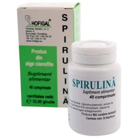 Spirulina 200miligrame, 40capsule, Hofigal