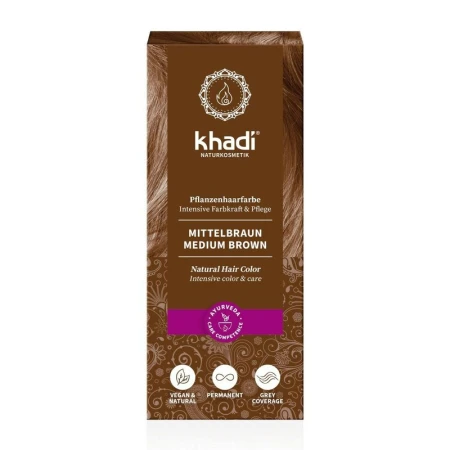 Vopsea de par naturala, SATEN MEDIU, 100gr, Khadi