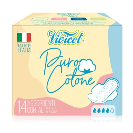 Absorbante de zi din bumbac hipoalergenic, 4 picaturi, 14bucati, VIVICOT