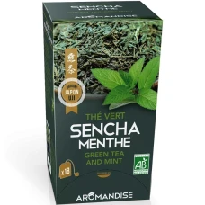 Ceai verde sencha cu menta bio 18dz x 2g 36g Aromandise
