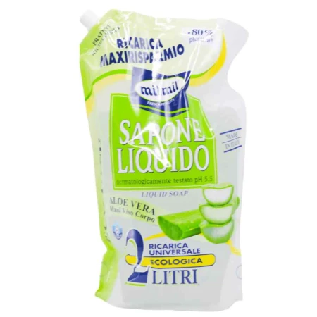 Sapun lichid rezerva cu aloe vera, 2000ml, Mil Mil