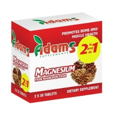 Magneziu 375 miligrame pachet, 1 cu 1,Adams,60 comprimate