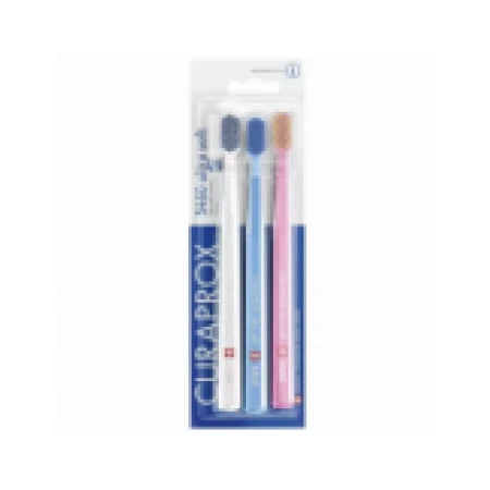 Set Periute de Dinti, Curaprox, Ultra Soft - 3 Pack, 5460, Periaj Extrem de Delicat, Capac Protectie, Culori Diverse, 3 buc