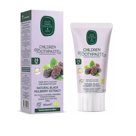 Pasta de dinti cu extract natural din dude negre pentru copii intre 2-6 ani, 60ml, Eyup Sabri Tuncer