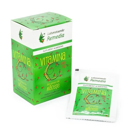 Vitamina C Macese, 1000 miligrame, 10 plicuri, Remedia