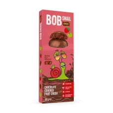 Snack fructat din mere si capsuni in ciocolata cu lapte, 30g, Bob Snail
