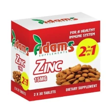 Pachet Zinc, 15 miligrame,30 comprimate, Adams Vision -  1 + 1 GRATUIT