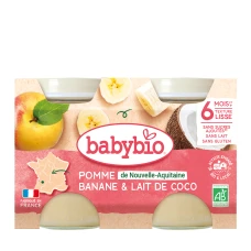Desert din mere, banane si cocos, 2 x 130g, BabyBio