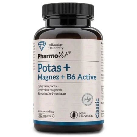 Potasiu + Magneziu + Vitamina B6 Active, 120 capsule Pharmovit
