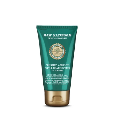 Scrub pentru fata si barba Crushed Apricot, 75 ml, Raw Naturals
