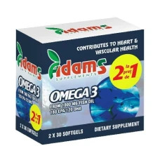 Omega 3 peste pachet,1 cu 1, Adams, 60 comprimate