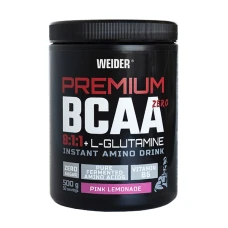 Aminoacizi pulbere cu aroma de Pink Lemonade Premium BCAA 8:1:1 cu L-Glutamina powder, 500g, Weider