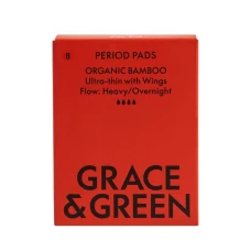 Absorbante din bambus organic pentru noapte (8 buc), Grace and Green
