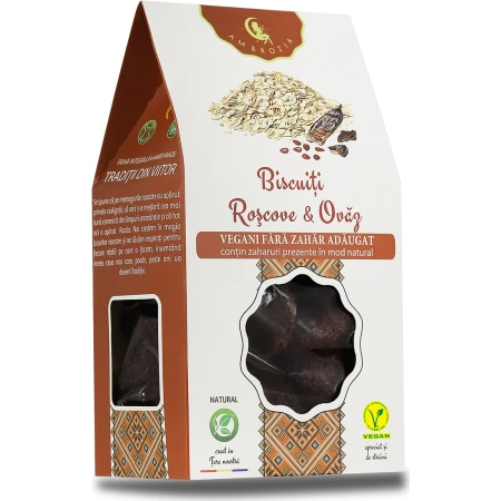Biscuiti cu roscove si ovaz, 130g, Ambrozia