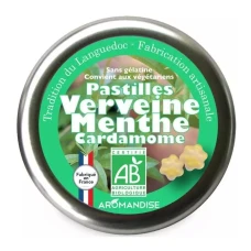 Bomboane artizanale cu verbina, menta si cardamom bio, 45g, Aromandise