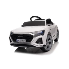 Masinuta electrica copii 2-4 ani, Audi SQ8, 70W, 12V cu roti moi si scaun tapitat, telecomanda, alba