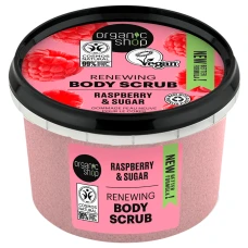 Scrub de corp cu zahar si zmeura Raspberry Cream, 250ml, Organic Shop