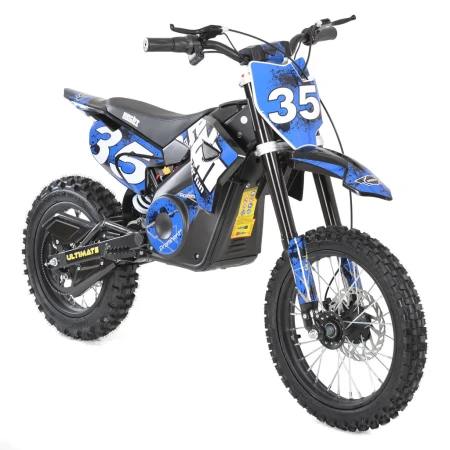 Motocicleta electrica pentru copii Kinderauto Motobike 35 1500W 48V roti 14 12, culoare albastra