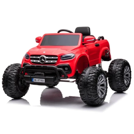 Masinuta electrica Mercedes X-Class Monster Truck, 180W, 4x4, roti moi, scaun tapitat, telecomanda, rosu