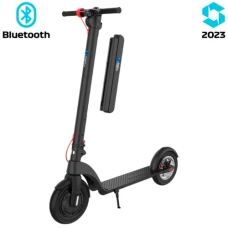 Trotineta electrica pliabila iSEN X8 2023, roti 10inch, motor 350W, autonomie maxima 45km, viteza pana la 25km/h, baterie detasabila (Negru)